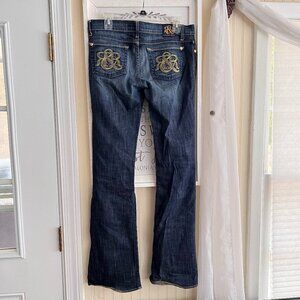 Rock & Republic Jeans Embroidered Pocket Low Rise Women's Sz 29